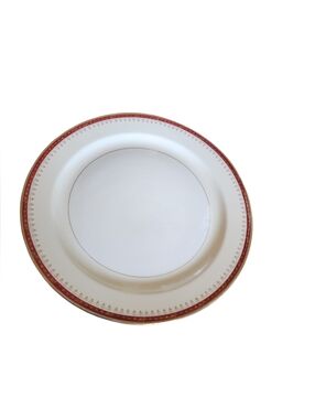 Homer Laughlin Nautilus CARDINAL 14" Round Serving Platter Gold Fillagree EUC